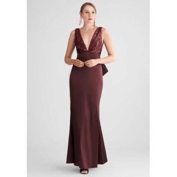 Sachin & Babi Women's Topanga Gown Elegant Burgundy Evening Gown/ size 12 - Picture 1 of 7